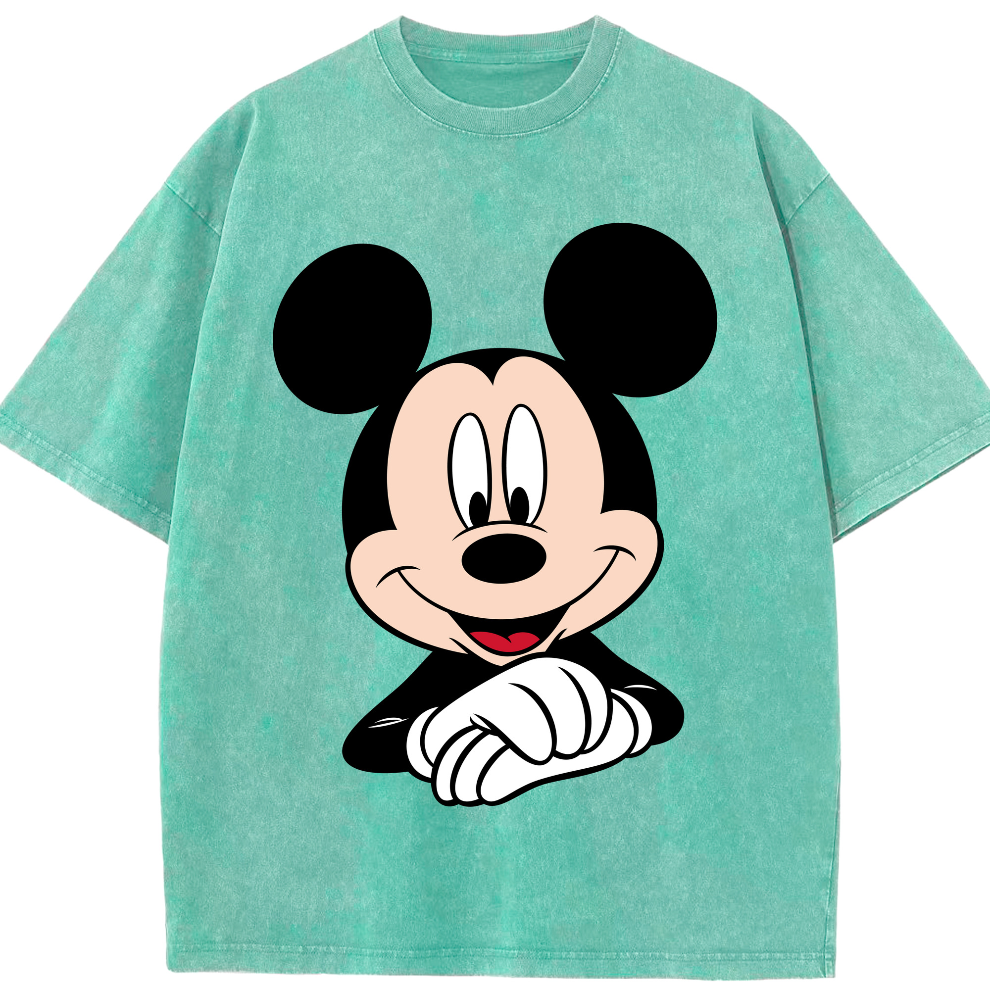 （画像用） ミッキーマウス Mickey Mouse 綿100% ヴィンテージ風 半袖Tシャツ（フロントプリント）